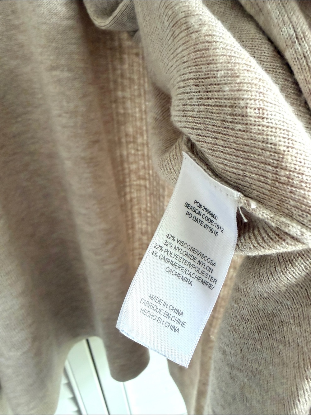 XS🤎 Splendid Cashmere Blend Oatmeal Ribbed Tie Shoulder Open Relaxed Cardigan - Picture 10 of 10